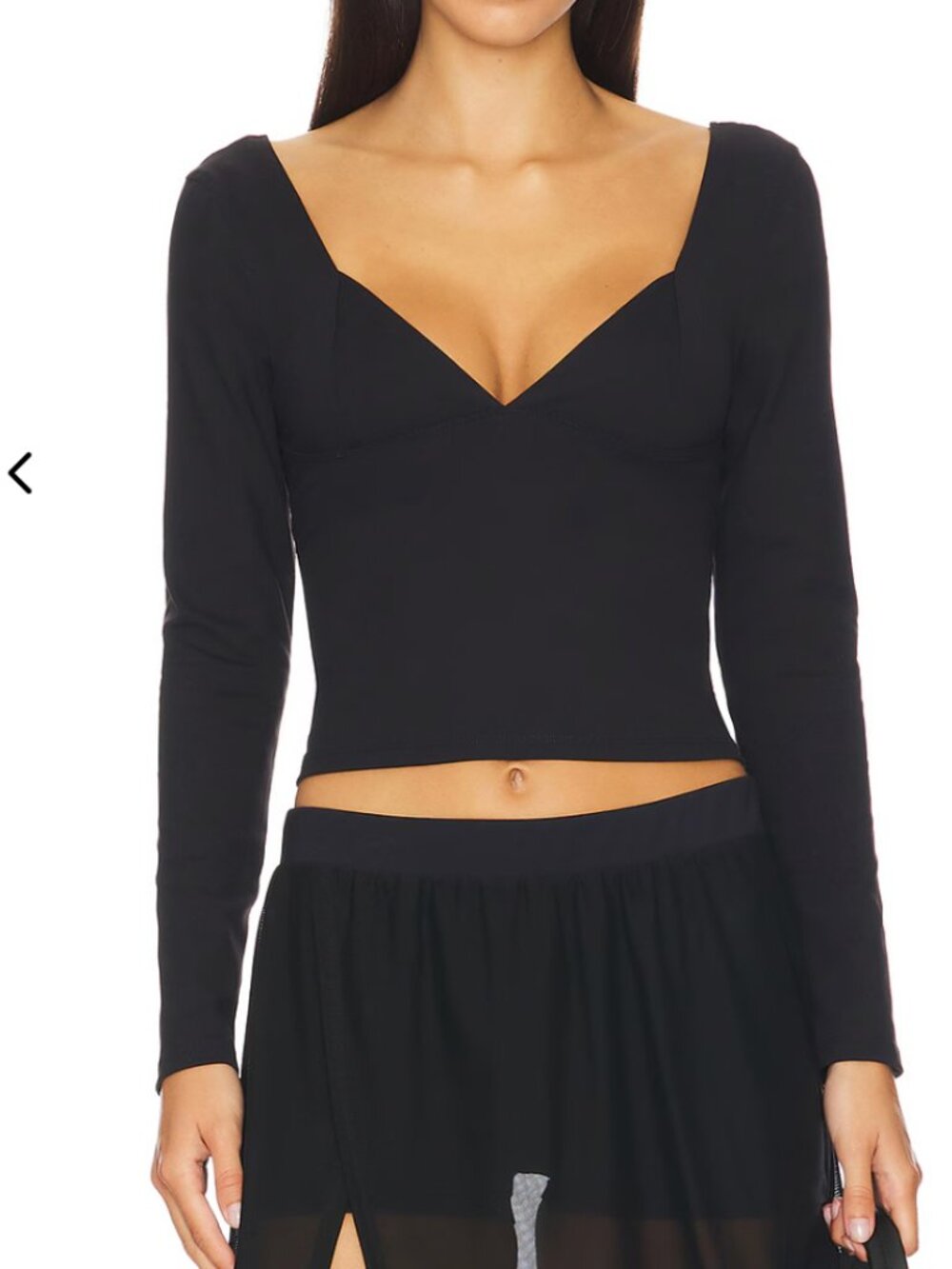 Free People x Intimately FP Duo Corset Long Sleeve Cami In Black Size M